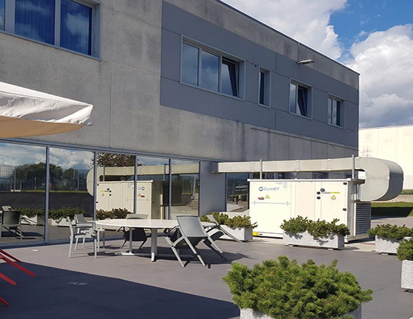 Unità rooftop SMARTPACK2 Clivet per la climatizzazione e il rinnovo dell'aria al Clivet Bistrò.